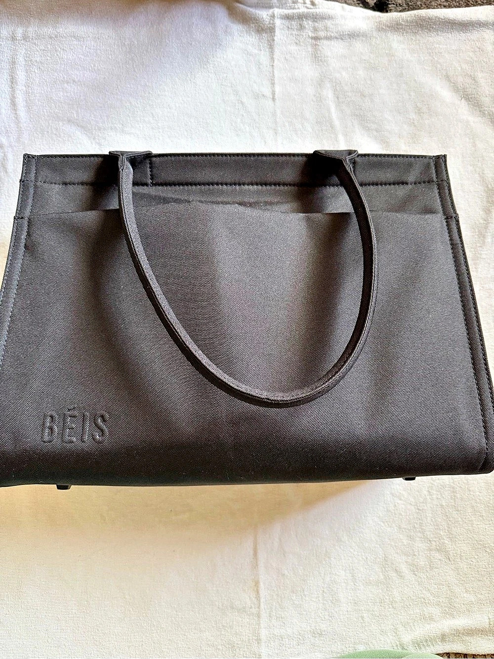 BEIS The Travel Tote Black Tote with Detachable Strap